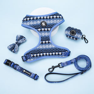 Coowone Hersteller-Maßgeschneidertes Polyester Hundegeschirr-Set Klassische Strickwaren Haustierleinen Halsbänder mit Schleifenverzierungen - Product Image 2