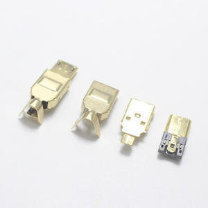 Connecteur jack 5P USB, plaqué <span class=keywords><strong>Nickel</strong></span>/or, Micro USB 5 broches, Type soudage, pièces métalliques 3 en 1 - Product Image 4