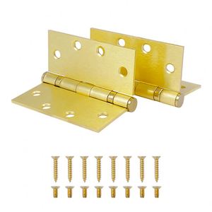 Charnières décoratives en laiton noir mat pour armoires, charnières de porte en fer avec coins arrondis de 3 1/2 pouces et 5/8 pouces pour salle de bain - Product Image 2