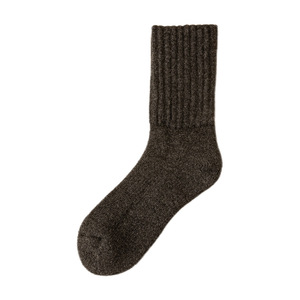 Merino <b>Wool</b> <b>Socks</b> Thickened Terry Cloth Warm Loose Fit Mid Calf Hiking <b>Socks</b> Solid Color Youth Casual <b>Socks</b> - Product Image 5