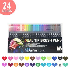 Juego <span class=keywords><strong>de</strong></span> bolígrafos <span class=keywords><strong>de</strong></span> acuarela <span class=keywords><strong>de</strong></span> plástico <span class=keywords><strong>de</strong></span> doble cabeza, juego <span class=keywords><strong>de</strong></span> delineador lavable sin manchas para estudiantes y niños para <span class=keywords><strong>dibujo</strong></span> artístico - Product Image 3