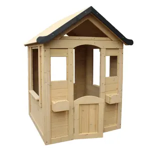 Casa de juegos duradera para niños, cabina de Marketing de madera, casa de juegos para niños