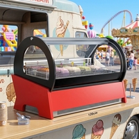 Jinfugui F-QT640 4-Pan Circulaire Gelato Crème Glacée Affichage Congélateur-16 ~-20C Commercial Digital Control CE CB R290 OEM