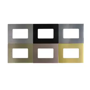 Penutup Pelat Aluminium Anodized Brushed Warna-warni Kustom Panel Depan Belakang Saklar Pelat Logam Penutup Pengontrol Elektronik Cangkang