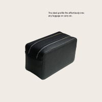 Trousse de Toilette en Cuir Grainé avec Doublure Imperméable, Trousse de Rasage, Coffret Cadeau Premium
