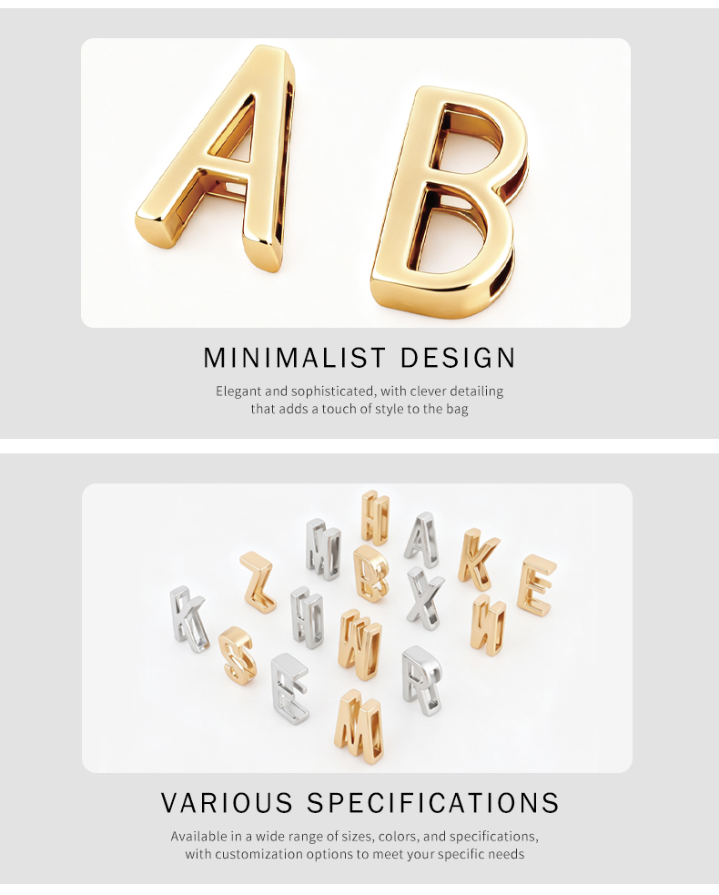 Breloque lettre de mode AB A-Z en or et argent