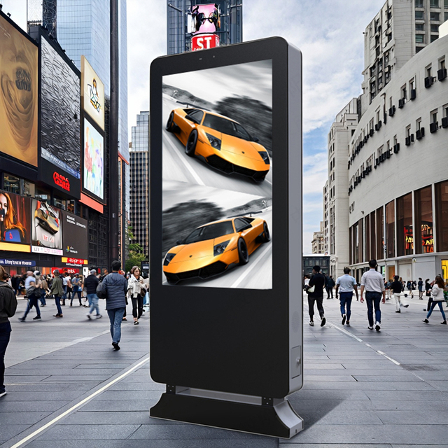High Brightness 43 65 Inch Outdoor LCD Digital Signage Advert Floor Standing All-in-One Wifi Speaker Lcd Service Equipment