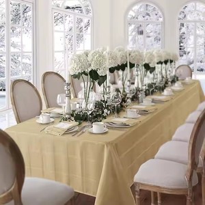 Skymoving New Jacquard Design <strong>Table</strong> Cloth Elegance Plaid Tablecloth for Decoration <strong>Tables</strong> 140gsm <strong>Polyester</strong> Waterproof Tablecloth - Product Image 6