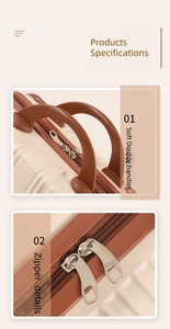 14-16 Inch Durable Fashionable ABS Mini Travel Suitcase Large Capacity Portable Zipper Candy Pattern <strong>Cosmetic</strong> Makeup <strong>Bag</strong> - Product Image 3