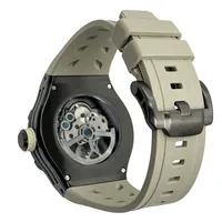 Jam Tangan Mekanik Otomatis Globe Rose Gold Sky Hollow Flywheel Tema Mewah Sport Pria Terbaru Tali Karet CE8006G