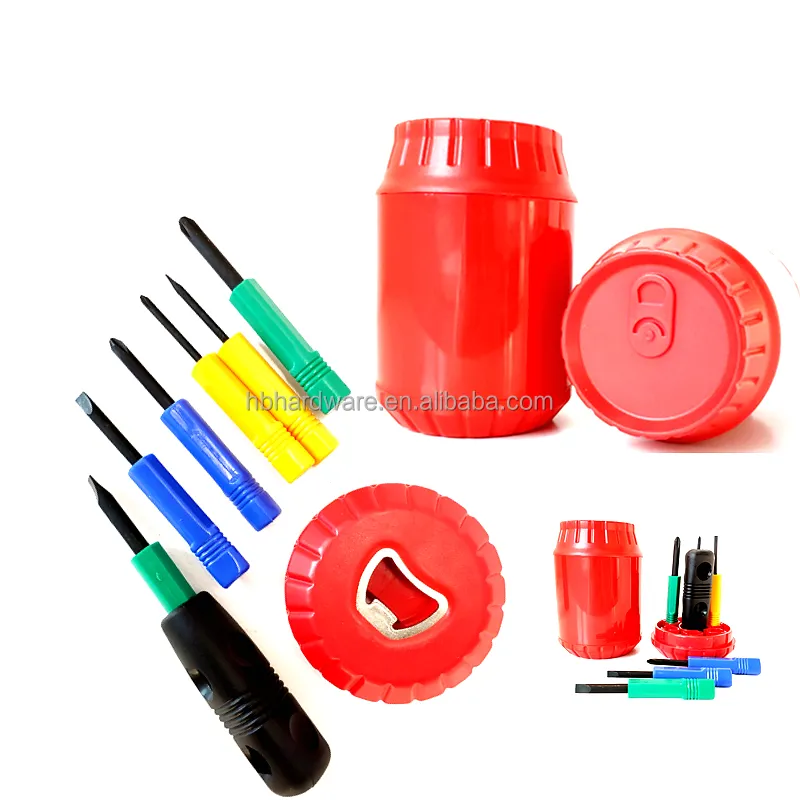 Hot Gift Promotion Function 7 In 1 Mini Drinking Cola Can Shape Precision Bottle Opener Bit Kit Set Bit Kit Mini Screwdriver Set