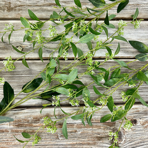Plante artificielle en feuilles de houx perlées, 103 cm, blanc et vert, en caoutchouc souple, décoration d'intérieur, décoration de bureau, arrangement floral - Product Image 4