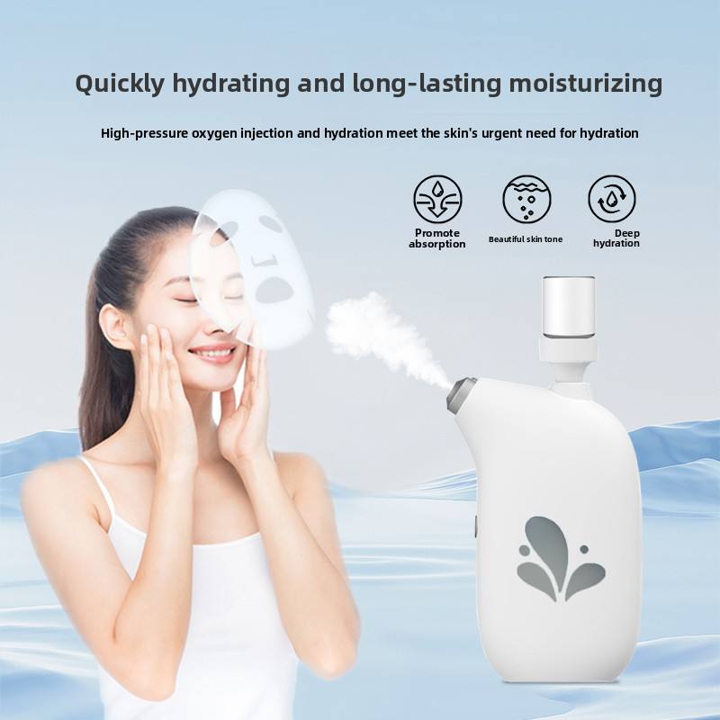 High-Pressure LED Nano Spray Beauty Device | Needleless Oxygen Atomizer for Face Hydration & Skin Rejuvenation | Handheld Home Use – orangles Kuwait