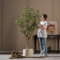 210cm Outdoor UV-beständiger Künstlicher Olivenbaum Großer Realistischer Plastik-Bonsai Garten-Landschaftsdekoration