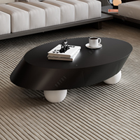 Ensemble de table basse ovale, design moderne, cadre avec tiroir mobile, nouveau modèle 2026, luxe léger, table de designer haut de gamme