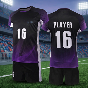 Uniforme Personalizado de Voleibol para Hombre, Conjunto de Camiseta y Pantalones Cortos, Impresión por Sublimación Frontal, Secado Rápido, 100% Poliéster, Nombre del Jugador - Product Image 3
