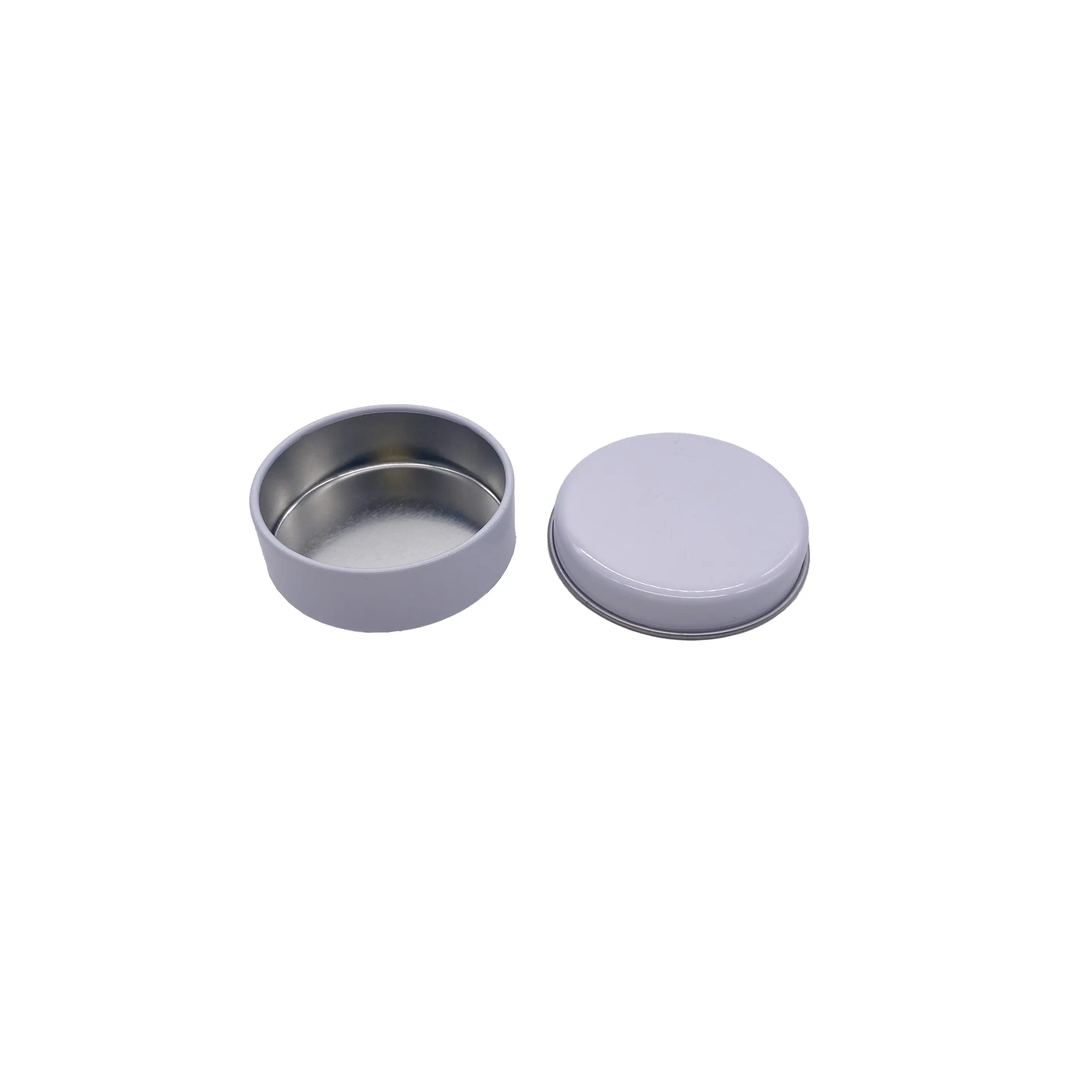 In Stock Custom Recycle Small Metal Round Tin Can White Food Grade Cosmetic Cream Metal Tin Box For Mini Gift