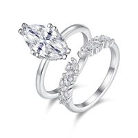 Bague Moissanite 7*14mm en argent 925 coupe marquise Bague Moissanite pour femme Bagues Moissanite pour femme avec certificat