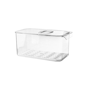 High Quality Transparent Stackable 5700ML Fruit Veggie Plastic Storage Organizer Fresh Keeper Bins With Vented Lids