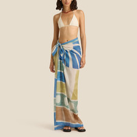 Fabricante OEM de Sarongs de Malla Transparente de Alta Calidad para Mujer, Traje de Baño, Pareo de Playa Personalizado, Estilo Hawaiano