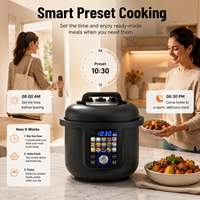 Olla a Presión Eléctrica Programable de 6L y 1000W, Olla Inteligente con Control de Presión, 15 Menús, Función Mantener Caliente, Fabricante OEM