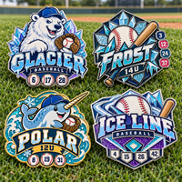 Épinglette de baseball personnalisée en émail scintillant, motifs Glace Polaire, Ligne de Glace, Jeunesse, Baseball, Ours, Narval, Mascotte, pour le sport et le commerce en gros