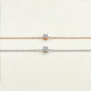 Luxeora חם מכירה בארבעה טופר עגול חיתוך מעבדה גדלה שרשרת יהלום 0.10ct 0.25ct 0.50ct 1ct 1.5ct 2ct 3ct 3ct זהב 18k soild - Product Image 5