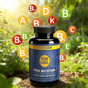 Complément Alimentaire - Capsules Multivitaminées avec Complexe B, <span class=keywords><strong>Fer</strong></span>, Sélénium, Zinc, Iode - Formule Complète pour Adultes - OEM - Product Image 1