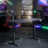 Bureau électrique réglable en hauteur à double moteur avec plateau en fibre de carbone pour le gaming