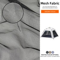 Tissu de maille de polyester 100% respirant et pliable noir cousu 50gsm pour filet de tente et tissu de maille de tissu de tente