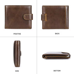 Portefeuille homme en cuir véritable sur mesure, grande capacité, <span class=keywords><strong>avec</strong></span> fermeture éclair, poche à <span class=keywords><strong>monnaie</strong></span>, 19 emplacements <span class=keywords><strong>pour</strong></span> cartes et 2 fenêtres <span class=keywords><strong>pour</strong></span> cartes d'identité, protection RFID. - Product Image 4