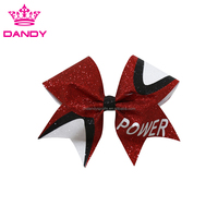 Conception personnalisée par sublimation que vous possédez Cdheerleading accessoires de cheveux de couleur pom-pom girl à paillettes arcs pour cheveux