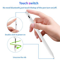Lápiz Óptico Magnético Universal con Puntas Reemplazables para Teléfono Móvil y Tableta Android, Lápiz Inteligente para Pantalla Capacitiva, Lápiz Táctil Metálico