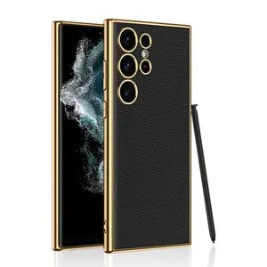 GKK Nobility Luxury Elegance Mobile Cell Protector For Samsung Galaxy S24 Case Ultra Plus S23 S22 Electroplate Leather Cover