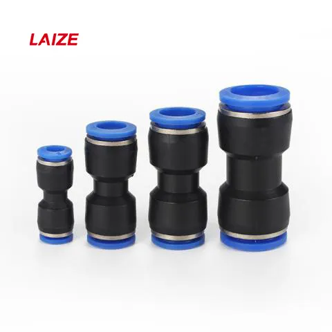 China Laize encaixe os conectores pneumáticos do ar empurram para conectar a união reta para a conexão da mangueira/tubulação/tubo do ar Fabricantes