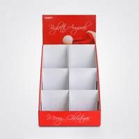 Logo personnalisé pour présentoir de comptoir de supermarché, présentoir publicitaire en carton à 3 niveaux, boîte de présentation portable avec séparateur, montage facile