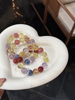 Bracelet en cristal naturel coloré Sinyore - Améthyste / Quartz rose / Quartz fraise