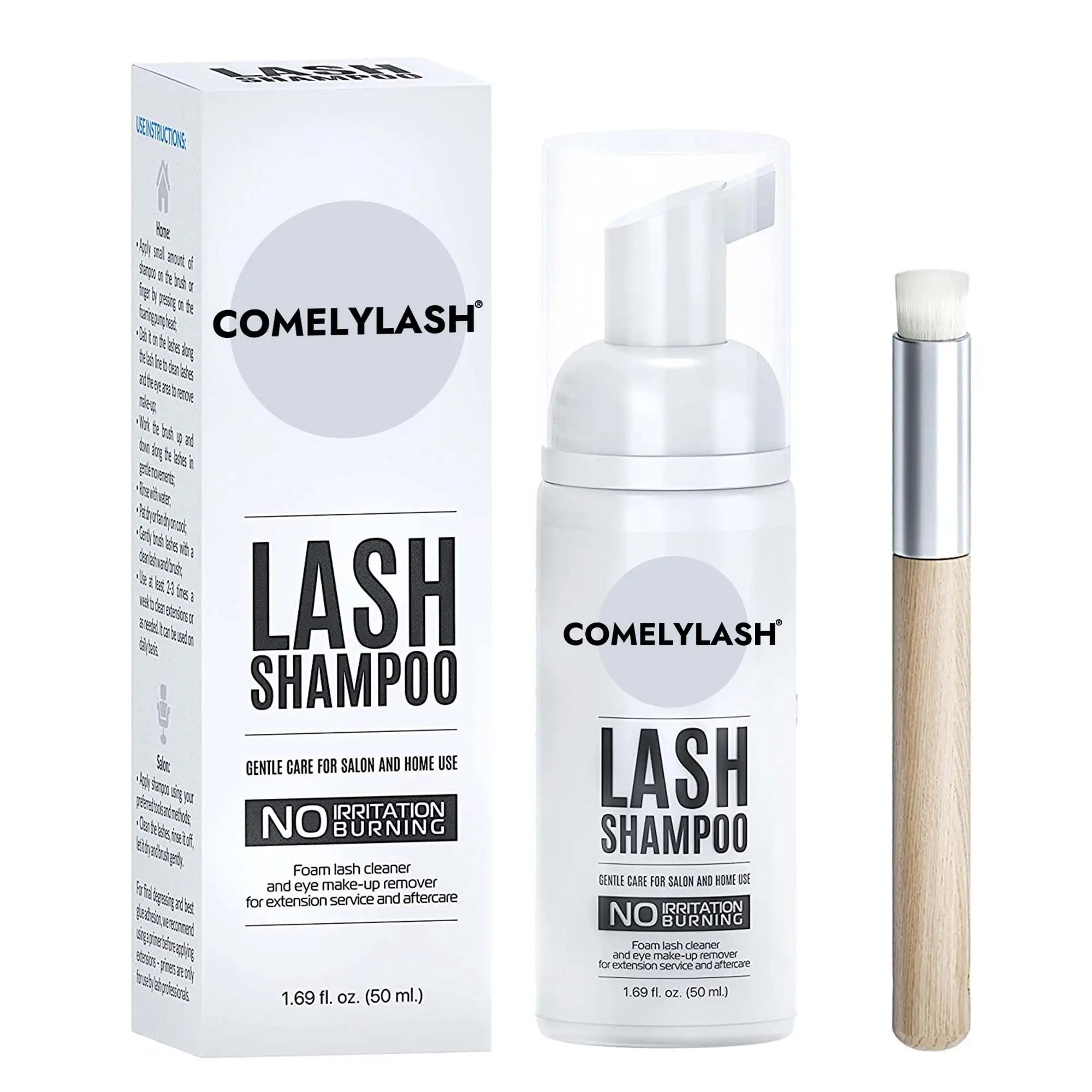 Comelylash пользовательская торговая марка шампунь для ресниц пена для сжимания шампуня бутылка для очистки ресниц шампунь