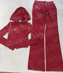 <span class=keywords><strong>I</strong></span> <span class=keywords><strong>Am</strong></span> Gia Tuta Sportiva da Donna Personalizzata con Logo, Giacca Aderente con Zip e Pantaloni a Zampa, Set Casual da 2 Pezzi - Product Image 5