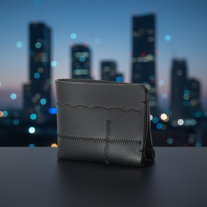 กระเป๋าสตางค์หนังวัวแท้แบบเปิดปิด วินเทจ ขนาดเล็ก บุไนลอน ป้องกันการโจรกรรม RFID พกพาสะดวก ใส่บัตรธุรกิจ ใส่บัตรประชาชน ใส่บัตรเครดิต สำหรับทุกเพศ - Product Image 2