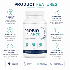 Suppléments de probiotiques lyophilisés Lactobacillus Salivarius Bifidobacterium Lactis-Promouvoir la digestion Améliorer la santé Antioxydant - Product Image 3