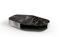 Table basse moderne en marbre pour projet de villa aux États-Unis, avec structure en acier inoxydable, plateau en panneau haute densité, taille personnalisée, OEM pour hôtel et salon
