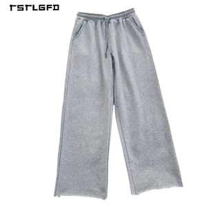 กางเกงขายาวทรงตรงผ้าฝ้ายเฟรนช์เทอร์รี่ 500 GSM แบบโอเวอร์ไซส์ สไตล์ลำลอง เป็นมิตรกับสิ่งแวดล้อม คุณภาพสูงสำหรับผู้ชาย - Product Image 1