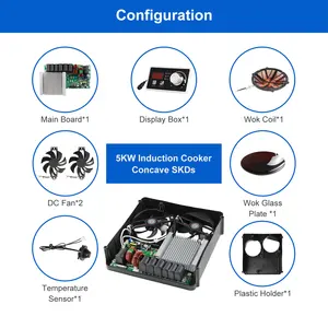 Soft-Touch-Control-Sperrefunktion im europäischen Stil 2000 W elektrischer kleiner tragbarer Induktionskocher mit Timer