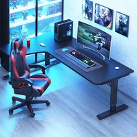 Bureau d'angle debout en forme de L chaise et table de jeu sur ordinateur