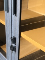 Livre de rangement en mélamine Sheft aluminium verre porte en bois classeur bureau stockage classeur avec serrure