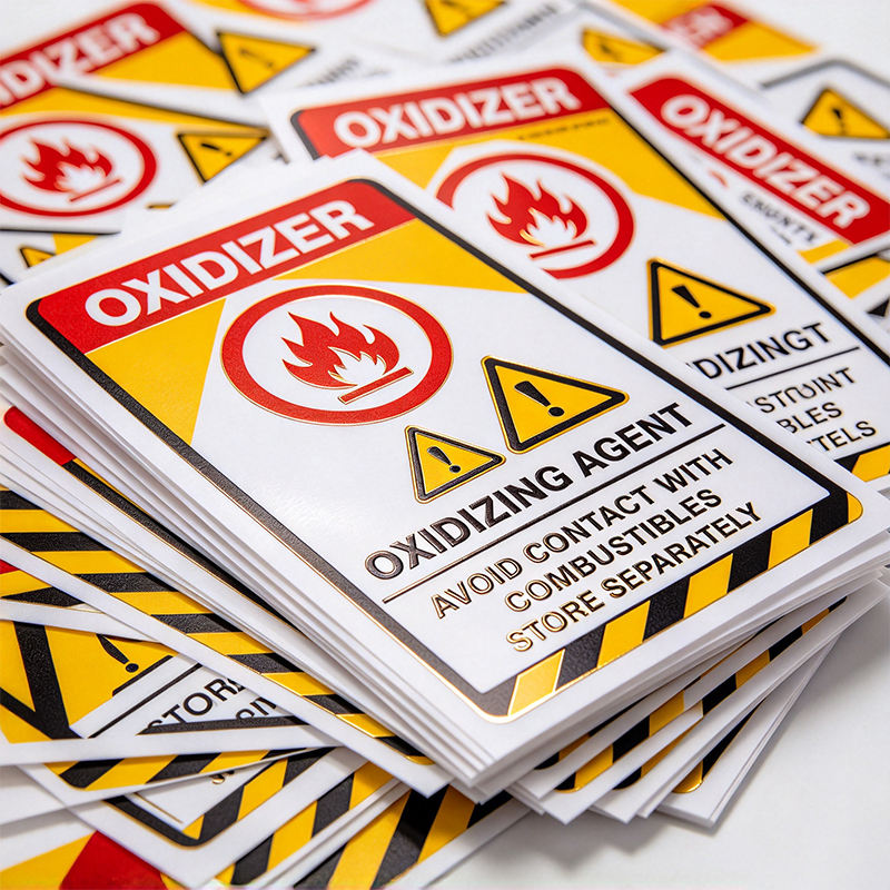 No Label Packing Haoxuan Chemical Warning Labels Flammable Corrosive Oxidizer Hazard ...