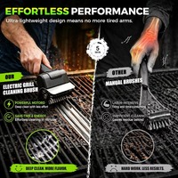 Brosse de nettoyage électrique pour barbecue avec manche en plastique, rechargeable, en acier inoxydable, pour barbecue extérieur - Stock usine