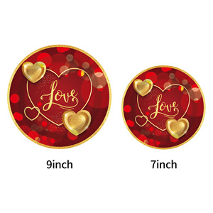 Décoration de fête sur le thème de la Saint-Valentin, vaisselle jetable en carton blanc, assiettes en papier de 7 pouces/9 pouces, gobelets, serviettes, mariage - Product Image 4
