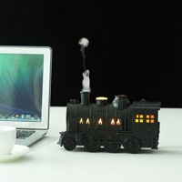 Diffuseur d'arômes en forme de train, humidificateur ultrasonique et diffuseur d'arômes pour la maison, avec lumière, minuterie 2-8h, arrêt automatique en cas de manque d'eau
